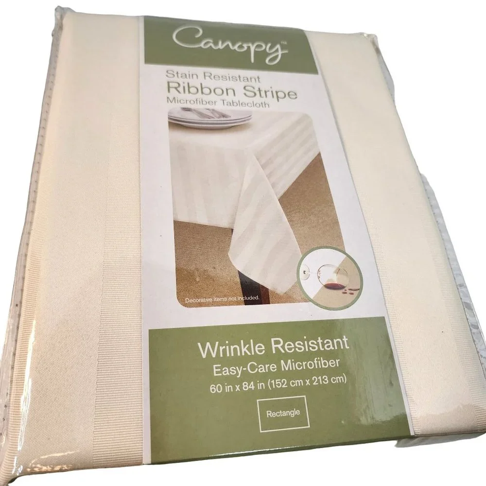 Canopy Ivory 60x84 Rectangle Tablecloth Stain & Wrinkle Resistant
